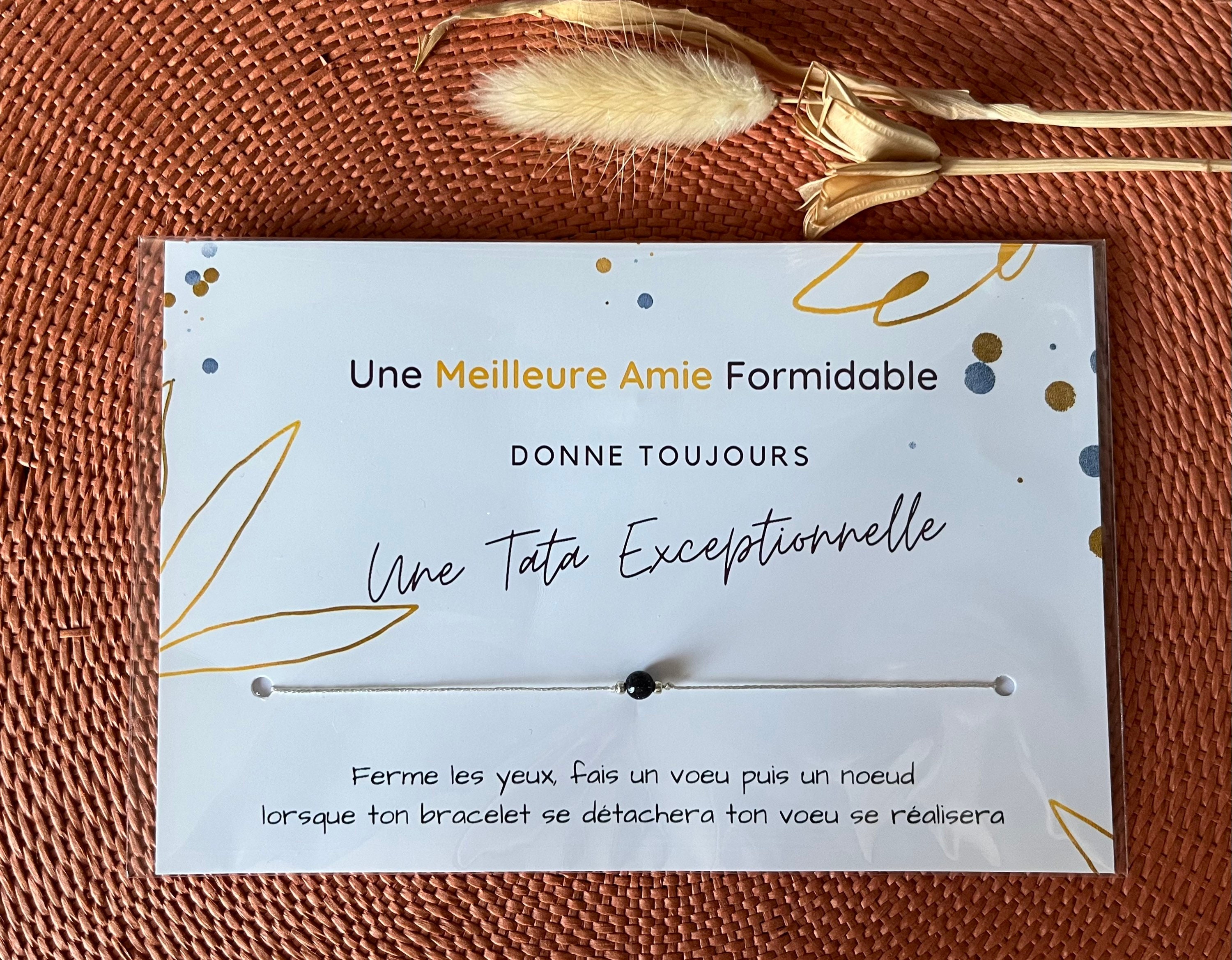 Manahia Porte-Monnaie Femme 'Tata D'Amour' - Petit Portefeuille Compact Simili Cuir, Message Touchant Pour Tata, Cadeau Anniversaire Grossesse Sœur, 11x8.5 Cm