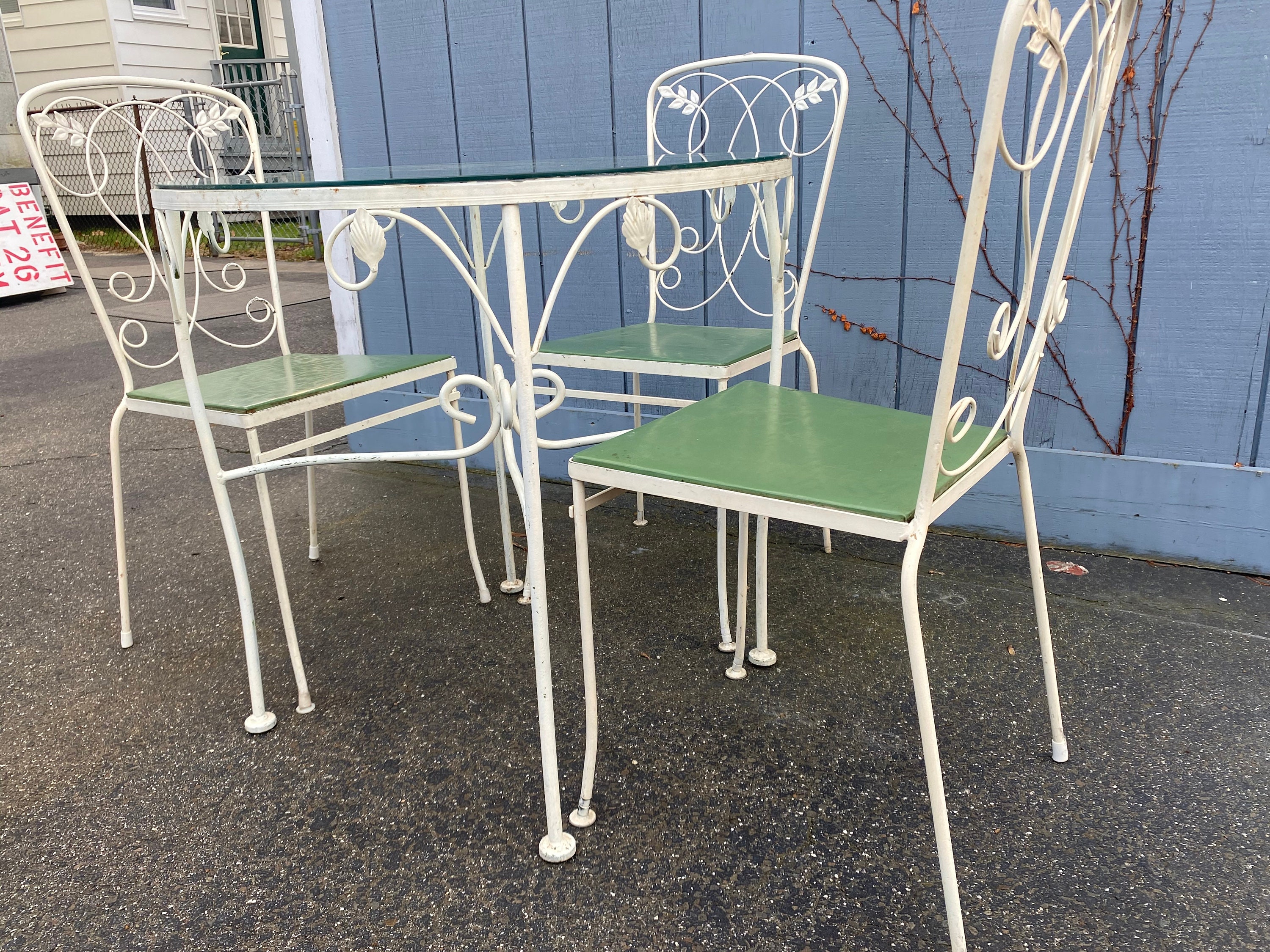 Small Patio Bistro Set Table Chairs Woodard Salterini Etsy