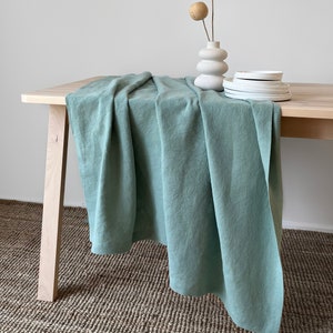 Softened European Linen Tablecloth: Handmade Flax Table Linens