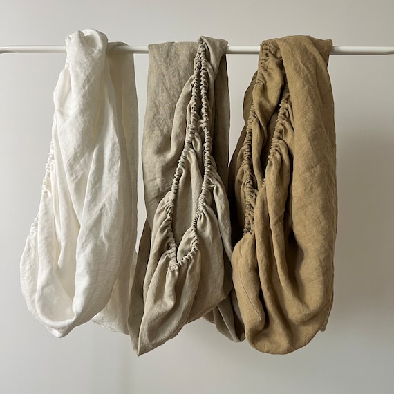 White Linen Fitted Crib Sheet: Organic Toddler Bedding, IKEA Size