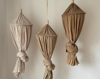 Linen Crib Canopy in Cream, Organic Linen Bed Canopy, Minimalistic Play Tent, Hanging Canopy, Reading Nook, Linen Bed Tent, Bed Baldachin