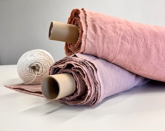 Tela de lino ancha. Cortada a medida/por metro. Lino para coser en varios colores. Lino europeo suavizado. Ancho 95/240, 190 g/m².