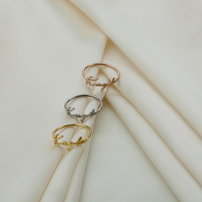 Valentines Day Gift Stack Rings Custom Rings Ring With Name Personalized Rings Name Ring Stackable Name Rings Stacking Rings