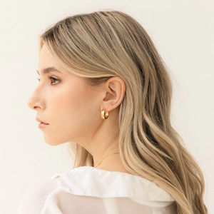 Thick Gold Hoop Earrings, Minimal Hoop Earrings, Small Hoop Earrings, Bold Hoop Earrings, Mini Hoop Earrings, Huggie Hoop Earring