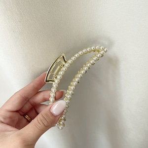 11.2 CM Pearl Hair Claws Pearl Rhinestone Hair Clips Bridal Party Proposal Gifts Bridesmaid Hair Gift Pearl Bride Pearl Hair Claw