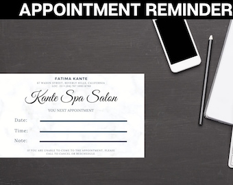 Appointment Cards,  Editable Printable Next Appointment Cards Template, Appointment Reminder card, Business cards, Esthetician, Canva simple