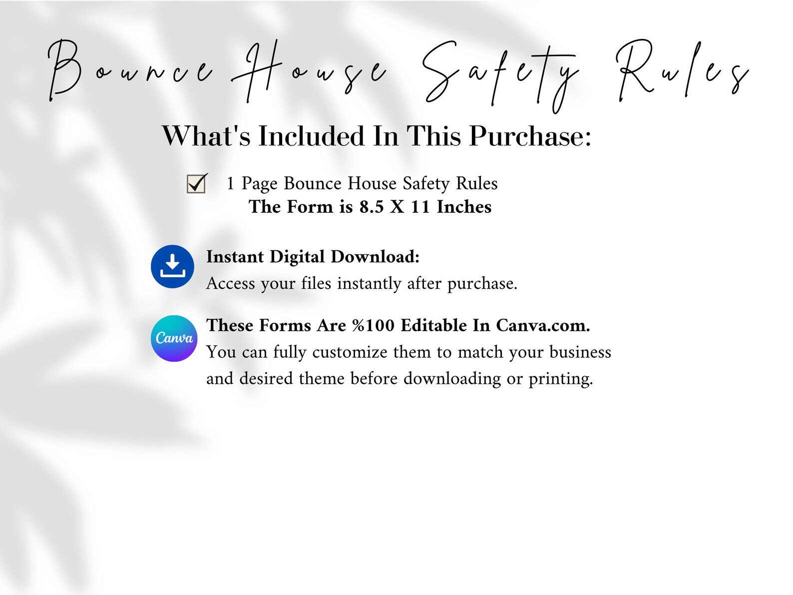 Bounce House Rules, Inflatable Safety Rules, Bounce House Safety Rules