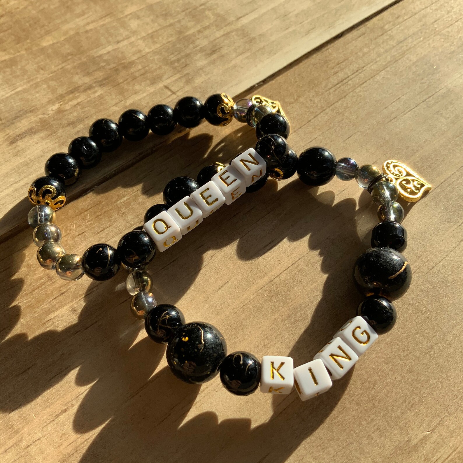 Matching Bracelet Set King and Queen Valentine's Day Etsy