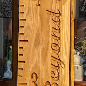 Boho Farmhouse Height Growth Chart, One Piece Wood, Measuring Ruler ...