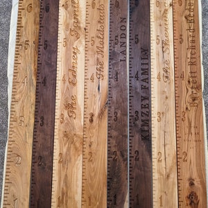 Tabla de crecimiento de altura estilo granja bohemia, de una sola pieza de madera, regla de medición para habitación infantil, medición personalizada, envío gratis, hecha a pedido