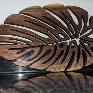 Boho Monstera Leaf Wall Decor, Real Wood, Made in USA, Multiple Sizes Available!