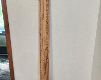 Boho Farmhouse Height Growth Chart, One Piece Wood, Measuring Ruler Children&#39;s Room , Personalize Measuring, Free Shipping, Made to Order