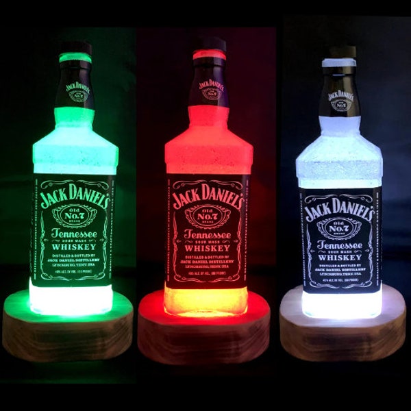 Color Changing Cordless LED Liquor Bottle Lamp Remote Control Bar Light, Man Cave Lamp