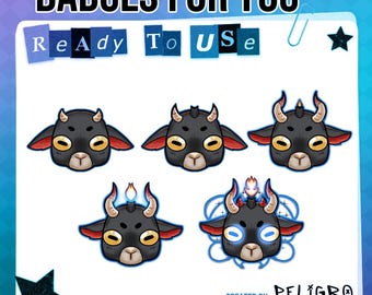 5 Baphomet Twitch Sub Badges: Goth Streamer Channel Punkte