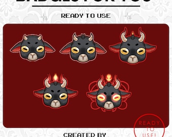Baphomet Twitch Sub Badges: Goth Streamer Channel Points