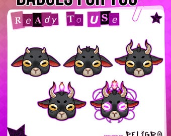 Baphomet Twitch Sub Badges: Goth Kanal Punkte (PNG)