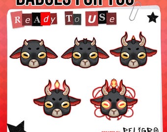Baphomet Twitch Sub Badges: Goth Streamer Channel Punkte