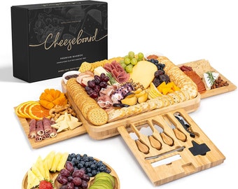 Mothers Day Gift for Mom - Unique Gift for Women - Charcuterie Board and Cheese Board Set - Housewarming Gift, Hostess Gift, Cheese Tray