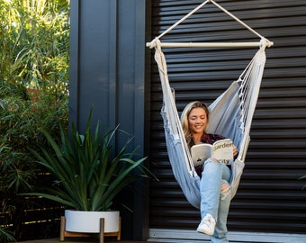 Hanging Hammock Chair Swing - Hanging Chair for Bedroom - Indoor Swing Chair for Adults & Kids, Outdoor Indoor Hammock Chair, Swinging Chair