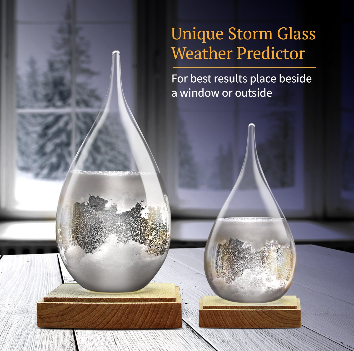 Storm Glass Weather Predictor Weather Glass 2 in 1 Set Etsy UK