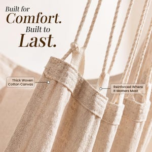 Hanging Hammock Chair Swing – Hanging Chair Indoor/Outdoor – Quick and Easy Setup with Hardware Kit – Durable & Spacious Full Body Support image 4