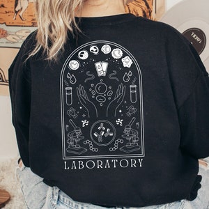 Tarot Card Inspired Laboratory Unisex Crewneck Sweatshirt, for Lab Techs, Med Techs, Lab Scientists, and more!
