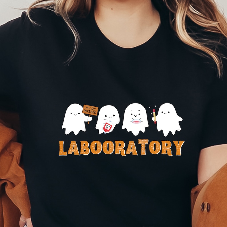 Labooratory Cute Ghostie Halloween Laboratory Unisex T-shirt, for ...