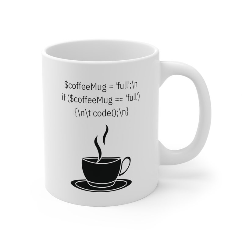 Caneca de cerâmica de 325ml (11oz) para programação PHP, presente ideal para desenvolvedores de software. imagem 2
