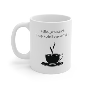Mug en céramique Ruby Code, cadeau pour développeur de logiciels (11 oz) image 1
