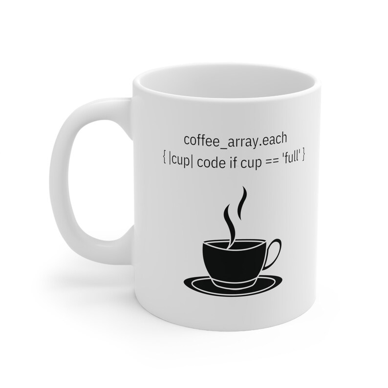 Mug en céramique Ruby Code, cadeau pour développeur de logiciels (11 oz) image 1