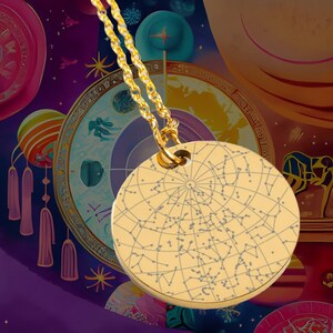Benutzerdefinierte Star Map Halskette Himmlische Stern-Halskette Personalisierte Stern-Halskette Konstellation Halskette Stern-Schmuck Galaxy-Halskette GOLD Schmuck