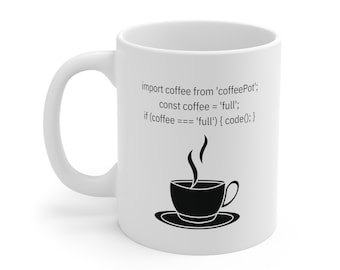 React Coding Coffee Mug, Software Developer Gift, 11oz Ceramic