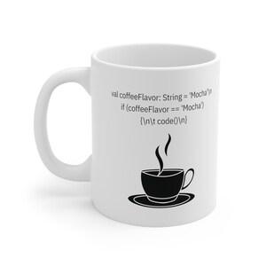 Tasse à café Kotlin Code, cadeau pour développeur de logiciels, tasse en céramique de 11 oz