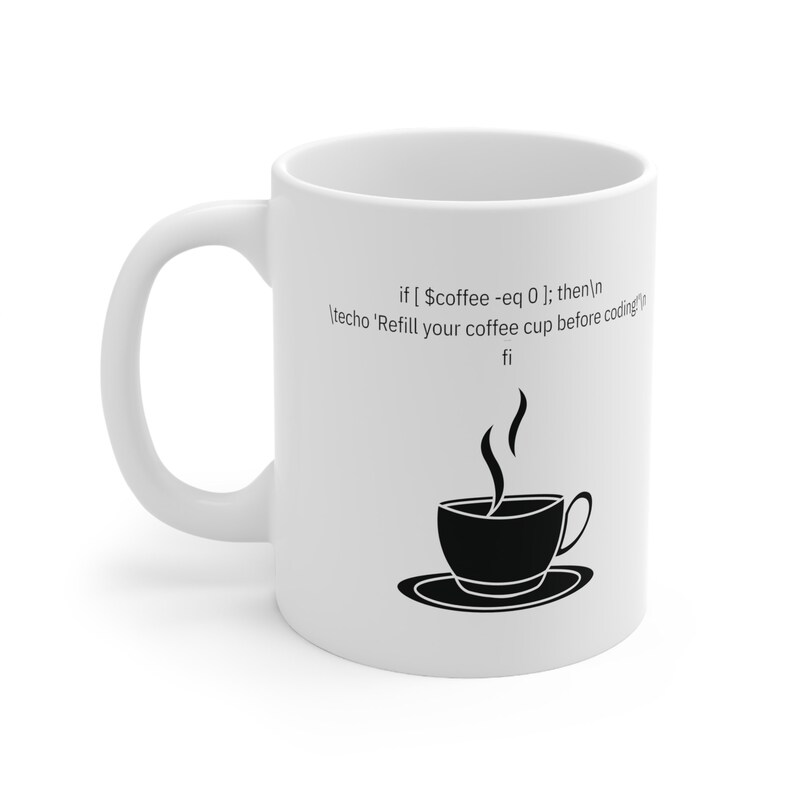Tazza in ceramica con codice Shell Script, regalo per sviluppatori di software immagine 1