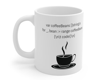 Go Coding Becher, Software Programmierer Geschenk, 11 Unzen Keramik Kaffeebecher