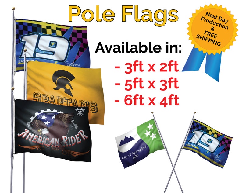 Custom Pole Flags Premium Flags Made in USA Personalized Etsy