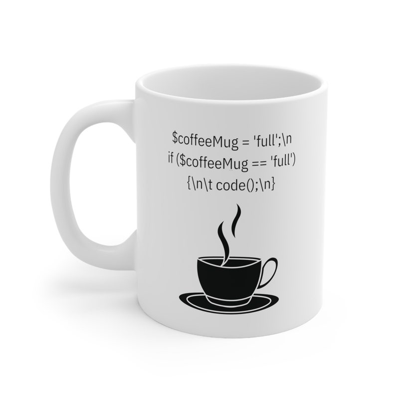 Caneca de cerâmica de 325ml (11oz) para programação PHP, presente ideal para desenvolvedores de software. imagem 1