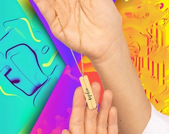 Personalisierte Name Halskette, Edelstahl, Individuelles Schmuck Geschenk