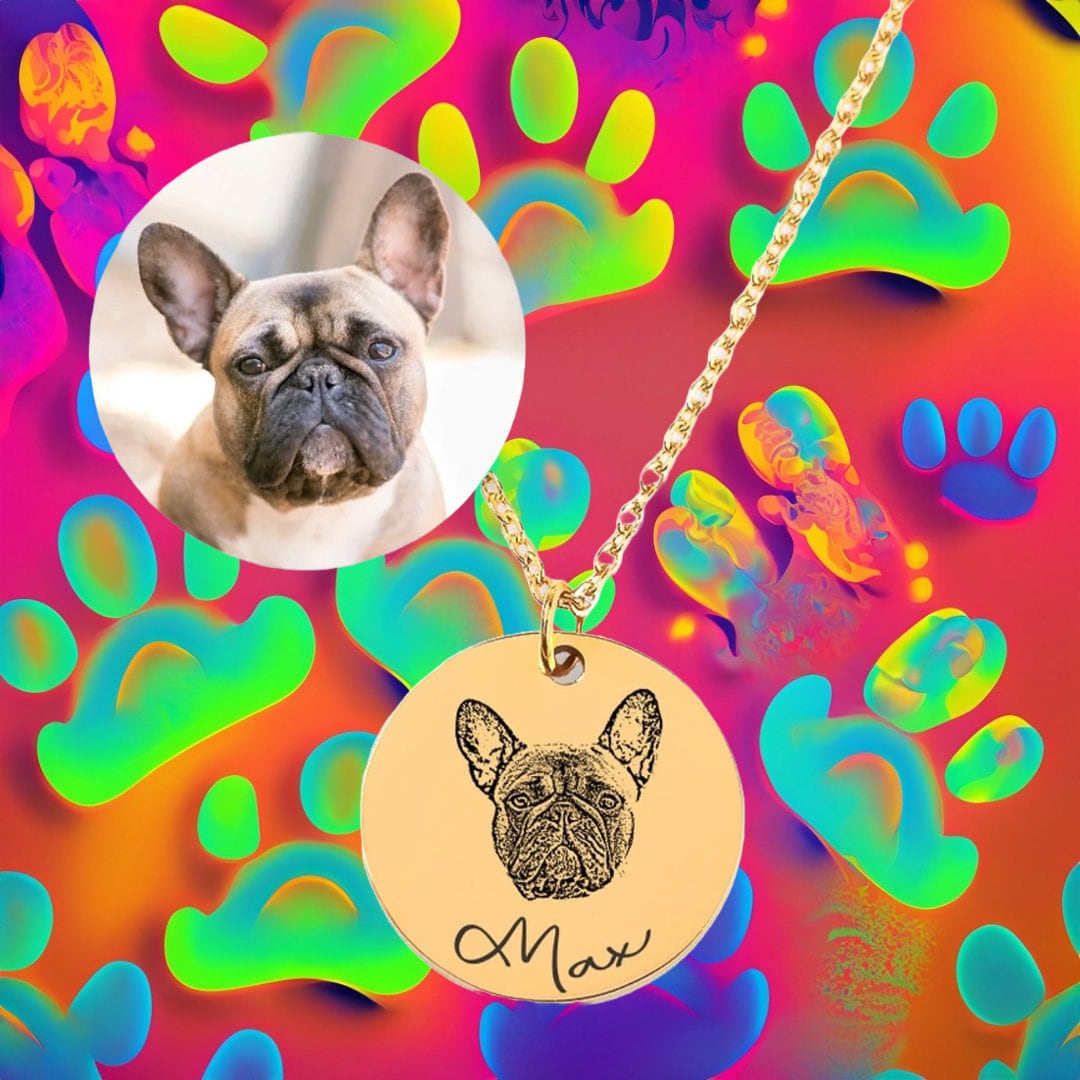 Personalized Pet Portrait Necklace Dog Jewelry Necklace Dog Lover