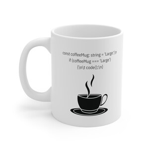 TypeScript Coding Mug, Software Developer Gift, 11oz Ceramic Mug image 1