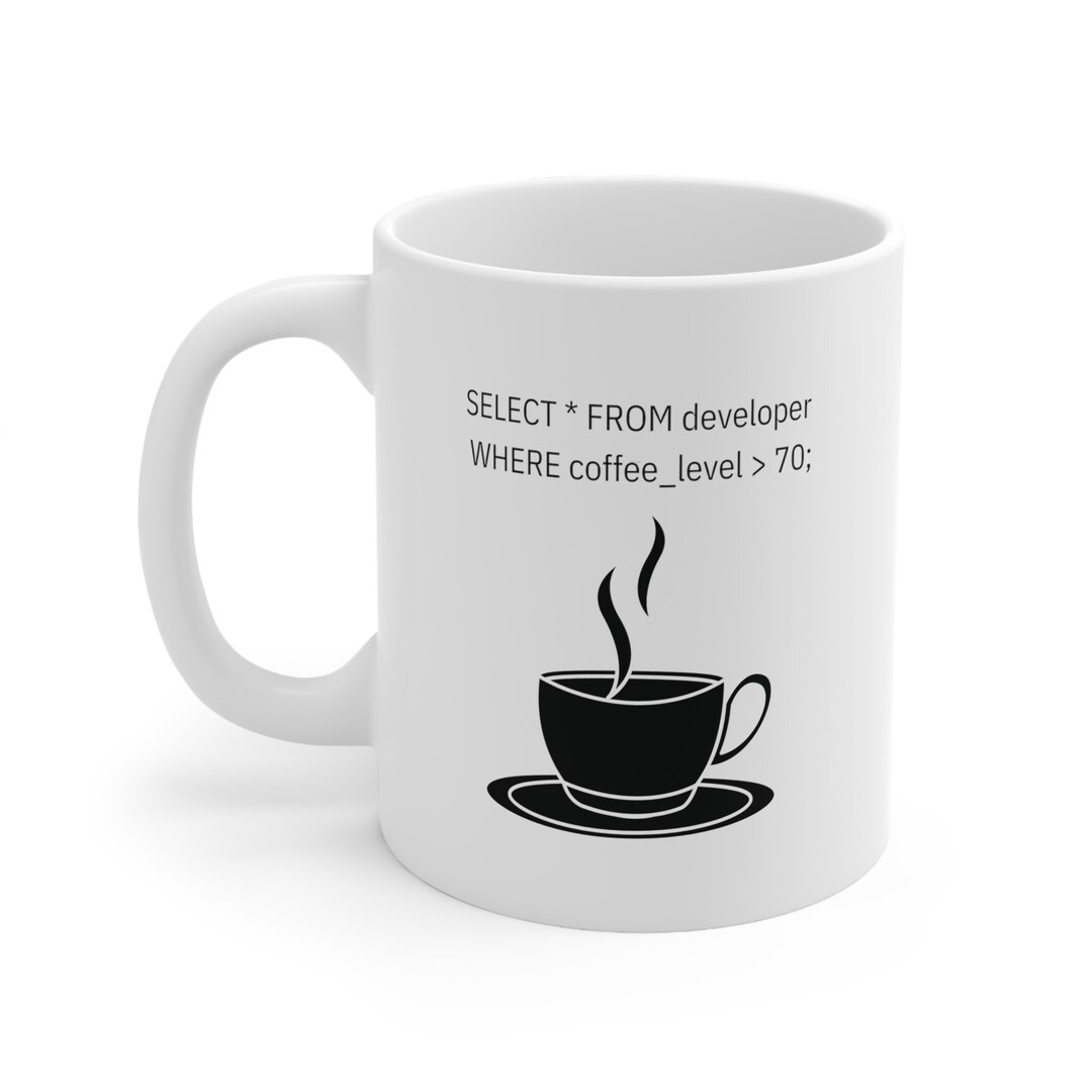 SQL Code Ceramic Mug, Software Developer Gift, 11oz - Etsy
