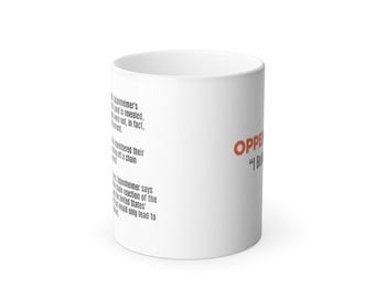 Taza que cambia de color con frase de la película Oppenheimer, 325 ml