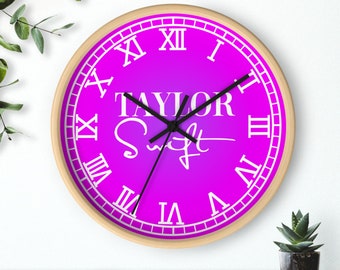 Swiftie Wall Clock: Modern Wooden Decor, Swiftie Gift