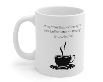 Mug à codage C#, cadeau pour développeur de logiciels, tasse en céramique de 11 oz