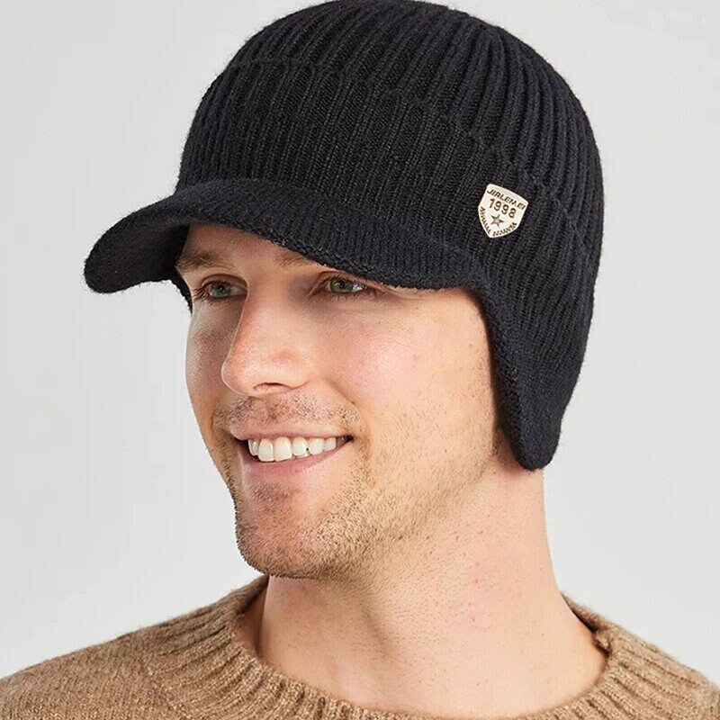 knitted peaked cap