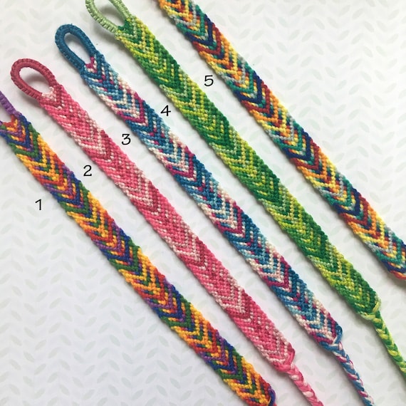 Knotted Gradient Fishbone Friendship Braceelet With Braded Ties Coloful  Bright Ombre Chevron V Geometric -  Canada