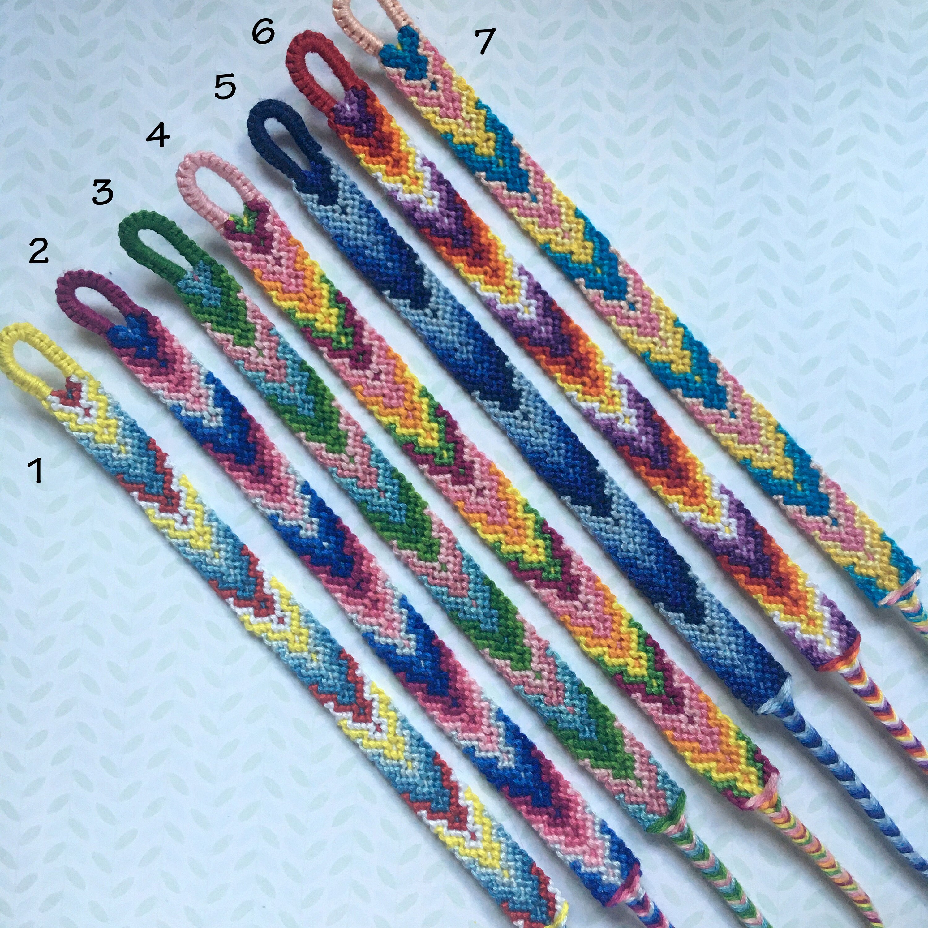 Knotted Arrowhead Friendship Bracelet Colorful Bright Etsy