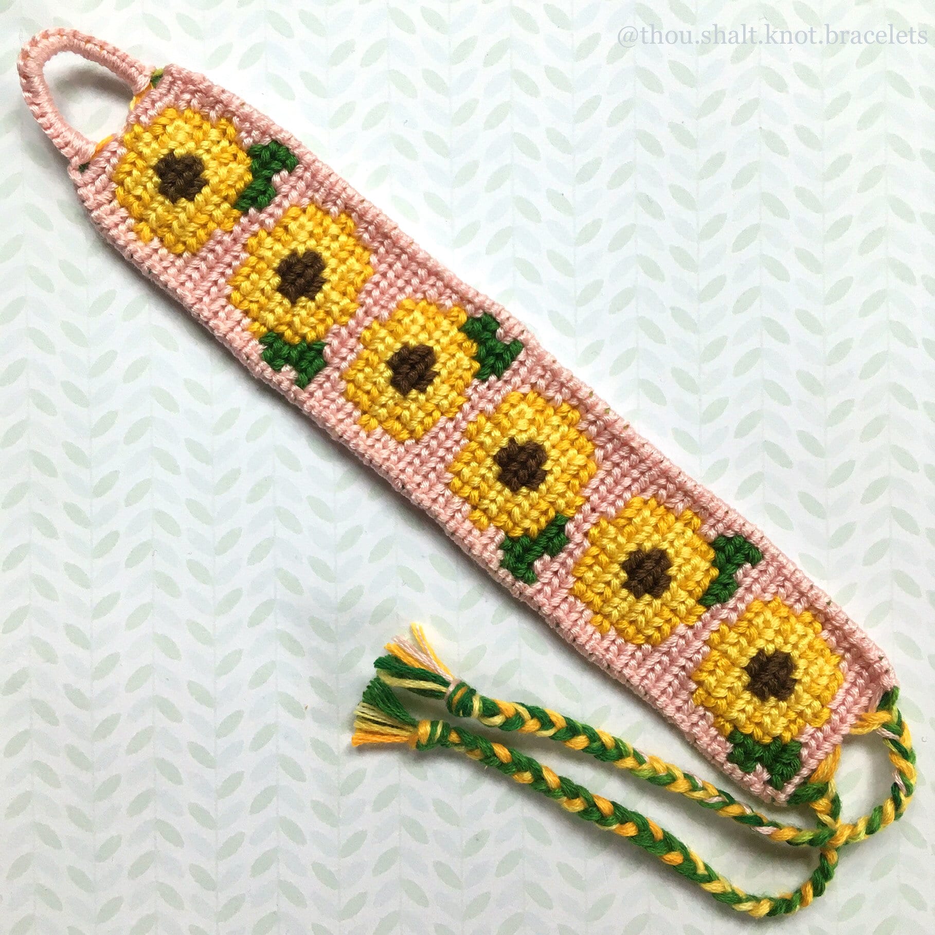 Knotted repeaing sunflower pattern friendship bracelet wth Etsy