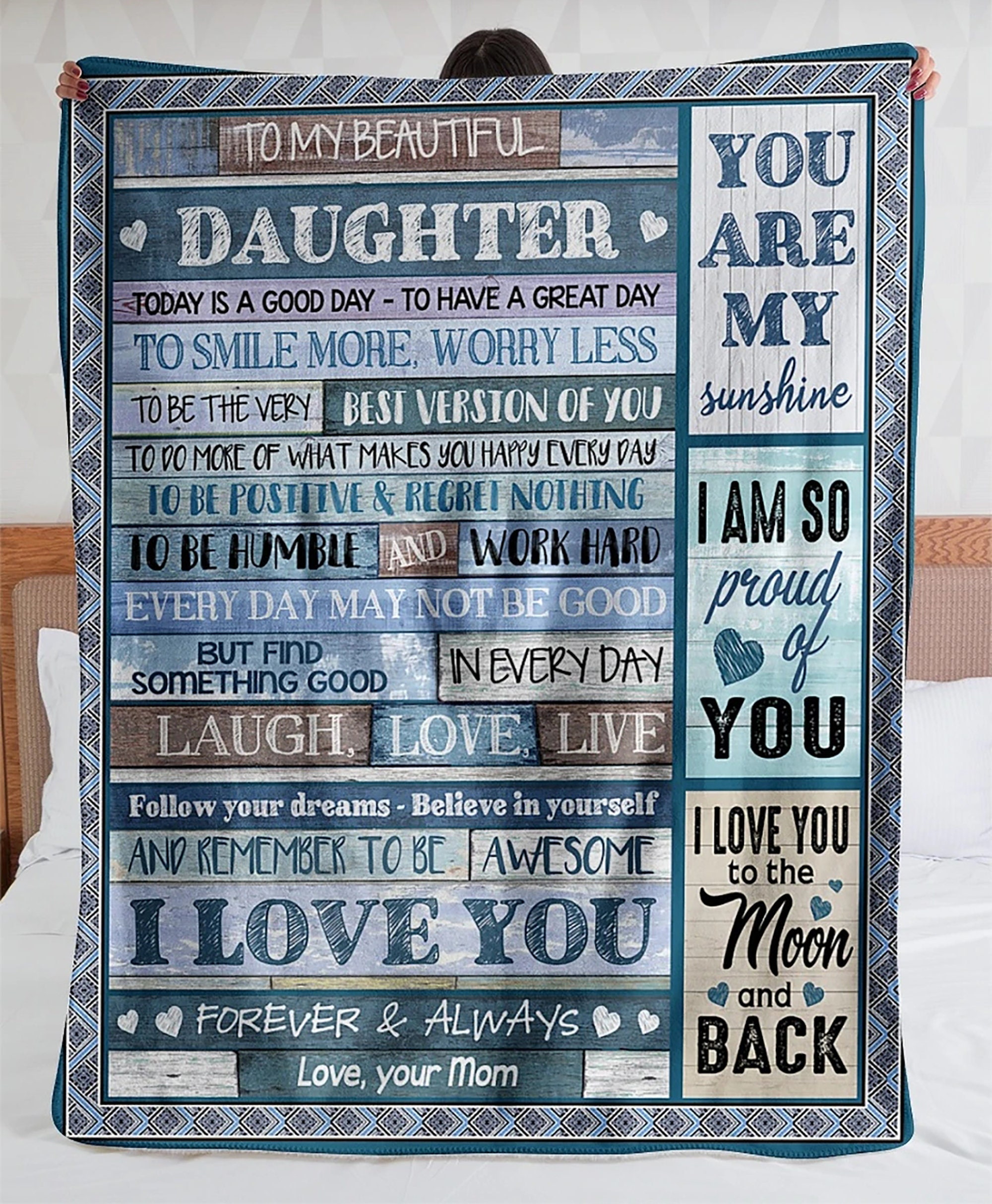 Personalized to My Daughter BlanketA Letter From MomI Love Etsy
