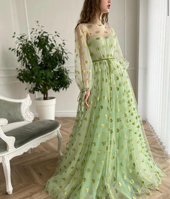 Green Vintage Fairy Corset Dress A Line 